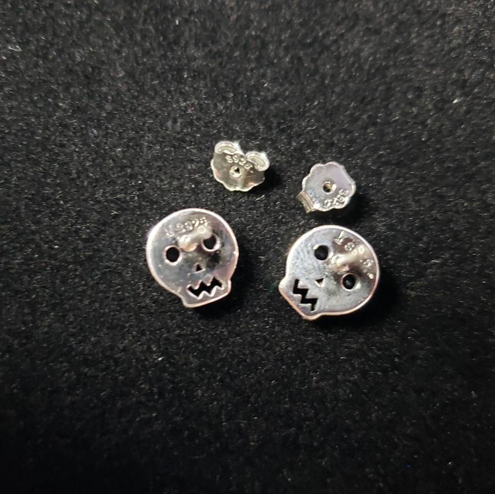 925 Sterling Silver Skull Halloween Cute Skeleton - Picture 5 of 8